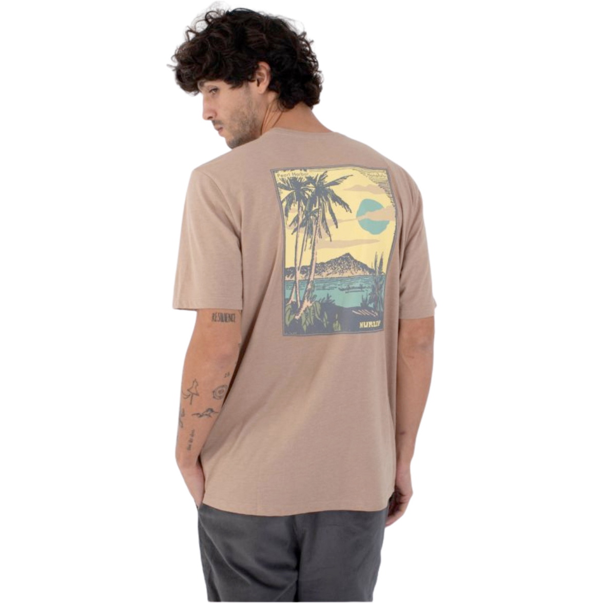 2026 Hurley Mens Harbor Short Sleeve Tee HFA25MMTS04297 - Beige